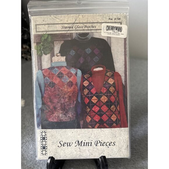 Sew Mini Pieces Stained Glass Patches Pattern #720 by Cherrywood Vests Sweatshir - Picture 5 of 6